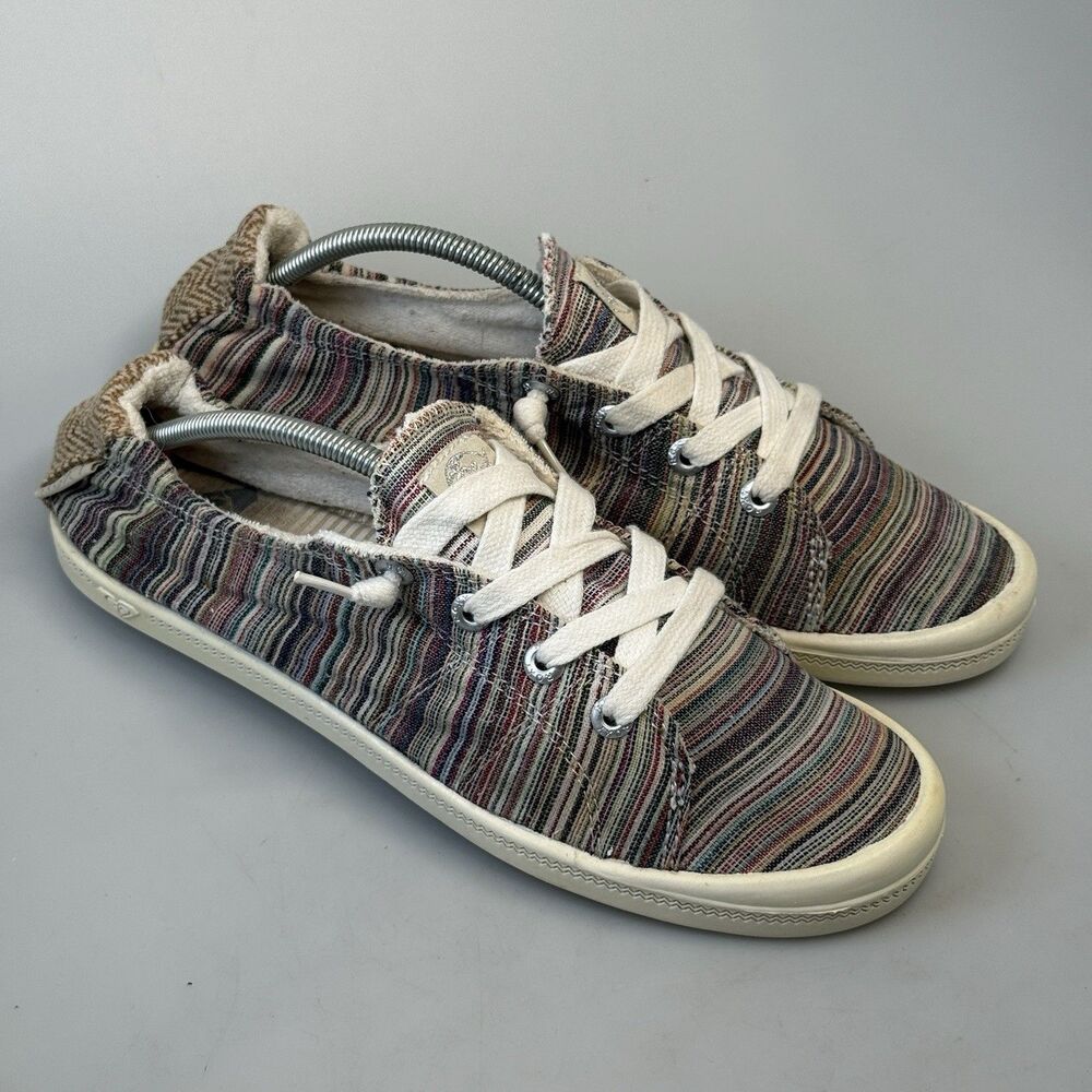 Roxy Surf Bayshore II Striped Rainbow Slip On Sneakers Womens 8.5 Shoes - Picture 15 of 15